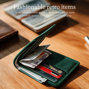 <span class=keywords><strong>Portefeuille</strong></span> bifold en <span class=keywords><strong>cuir</strong></span> Crazy Horse léger, élégant et vintage, fait main, très apprécié, pour <span class=keywords><strong>homme</strong></span>, usage quotidien - Product Image 3