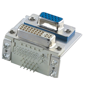 Góc phải DVI 24 + 1 nữ <span class=keywords><strong>VGA</strong></span> 15-pin phụ kiện nữ cho âm thanh <span class=keywords><strong>video</strong></span> mainframe 5A Đánh giá hiện tại cho các kết nối dây cho PCB - Product Image 6