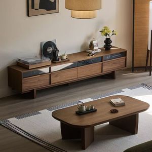 Soporte de <span class=keywords><strong>TV</strong></span> de madera de cerezo moderno Cajones de gabinete para sala de estar Precio de fábrica personalizable para soluciones de almacenamiento de apartamento de dormitorio - Product Image 3
