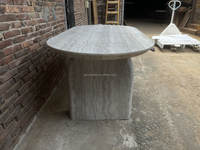 Ensemble table et chaises de salle à manger de luxe en fibre de verre avec impression travertin Wabi Sabi moderne, table à manger 4 places pour la maison