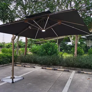 Patio Tuin Gebruikt Strand Parasol Paraplu Met Solar Led Verlichting