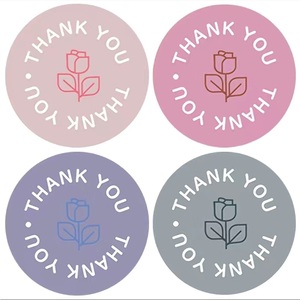 1 Inch Thank You Stickers Roll Round Rose Design Thank You <b>Labels</b> for Small Business <b>Packaging</b> - Product Image 2