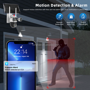 كاميرا Hongnaer بدقة 12 ميجابكسل لاسلكية تعمل بالطاقة الشمسية وتدعم WiFi/4G PTZ، تعمل بتطبيق V380 Pro Eseecloud بعدستين/<span class=keywords><strong>3</strong></span> عدسات، كاميرا مراقبة CCTV أمنية بشريحة SIM 4G تعمل بالطاقة الشمسية - Product Image 6