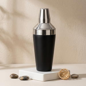 Coctelera de Acero Inoxidable Negro Mate, Diseño Moderno de Dos Tonos, a Prueba de Fugas, Esencial para Bar - Product Image 1