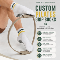 Chaussettes de Pilates personnalisées antidérapantes en coton peigné pour femmes, chaussettes de yoga personnalisées avec grip