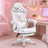 Chaise de gaming ergonomique pour filles, en similicuir confortable, idéale pour les sessions de jeu et les dortoirs universitaires, réglable en hauteur