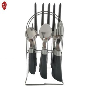 Ensemble de couverts en acier inoxydable de luxe moderne noir de haute qualité, 4 pièces - Product Image 2
