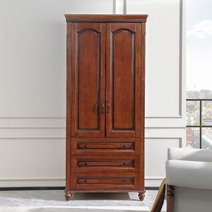 Armario de Madera Maciza Dazhang Jiaju, Cinco Puertas, Estilo Vintage, Color Nogal, para Dormitorio, con Espacio de Almacenamiento y para Colgar Ropa - Product Image 4