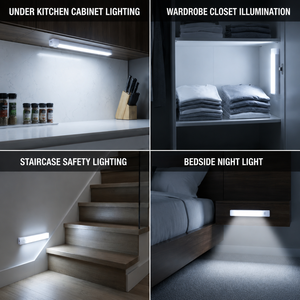 Lumière sous-armoire à détecteur de mouvement rechargeable, lumière LED sans fil pour placard, lampe de cuisine à intensité variable 3 couleurs, OEM ODM - Product Image 6