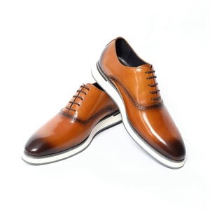 Zapatos Oxford de Hombre, Diseño Personalizado, Talla Grande, Cuero Genuino, Formales, Casuales de Negocios, con Cordones, para Otoño, que Aumentan la Estatura - Product Image 4