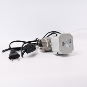 Vanne motorisée électrique à deux voies de contrôle du <span class=keywords><strong>d</strong></span>ébit <span class=keywords><strong>d</strong></span>'<span class=keywords><strong>eau</strong></span> en acier inoxydable 304 220V CA ON/OFF 3/4 pouce avec prise ronde européenne - Product Image 4