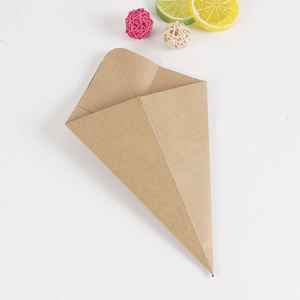 المبيعات الساخنة مخصص تغليف المواد الغذائية المقلية ورقة مخروط أيس كريم مع غمس صلصة الأخدود حامل - Product Image 5