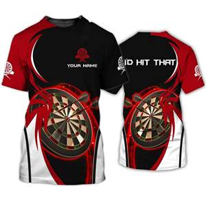 Impresión de patrón 3D personalizado sublimado nombre dardos verano camiseta dardos camisetas - Product Image 6