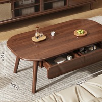 Table basse/à thé moderne minimaliste en bois massif avec rangement, design durable pour salon et petits appartements, nouveau modèle 2026