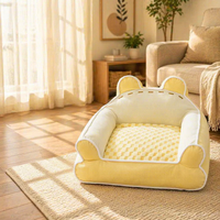 Lit pour chat en forme d'ours apaisant de luxe personnalisé, toutes saisons, chaud et doux, canapé-lit pour animaux de compagnie, anti-anxiété, nid en peluche pour chien, meubles pour animaux de compagnie en gros