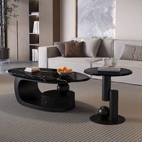 Table basse contemporaine de luxe pour la maison salon bureau bar appartement ou hôtel avec dessus en marbre et cadre en acier
