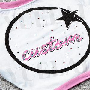 कस्टम लोगो कपास पॉलिएस्टर टी-शर्ट रेशम स्क्रीन प्रिंटिंग गैंडा रंग ब्लॉक महिलाओं के लिए क्रॉप्ड फैशन शॉर्ट आस्तीन टी-शर्ट - Product Image 4