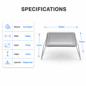 Camping <strong>Foldable</strong> <strong>Table</strong> Legs Pure Titanium Small Square <strong>Table</strong> Top Stainless Steel Camp <strong>Table</strong> Picnic <strong>Tables</strong> Camping Equipment - Product Image 3