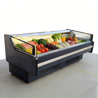 Réfrigérateur de présentation ouvert pour supermarché, service libre, volailles, poisson, viande fraîche, charcuterie