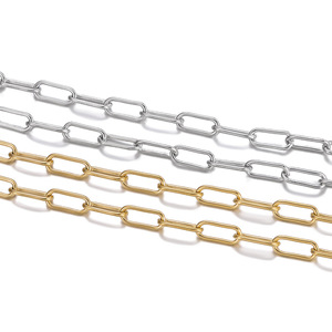 Stainless Steel Oval <b>Chain</b> 1.6x7x17mm For DIY Necklace Jewelry Accessories Wholesale Gold Steel Color <b>Cross</b> Pattern Unisex - Product Image 5