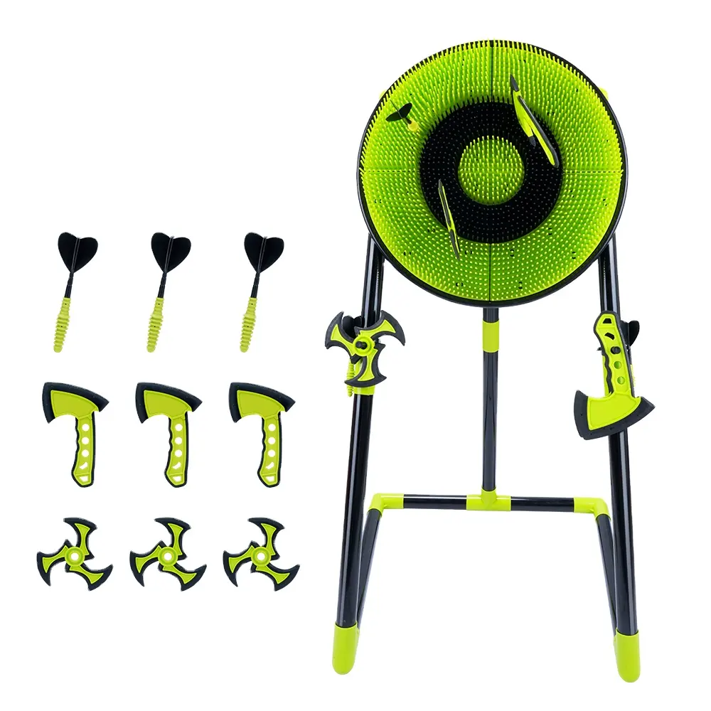 Factory Wholesale Plastic Axe Throwing Target Game 18 Inch Dartboard set Include 3 Axes 3 Stars 3 Darts For Kids Adult