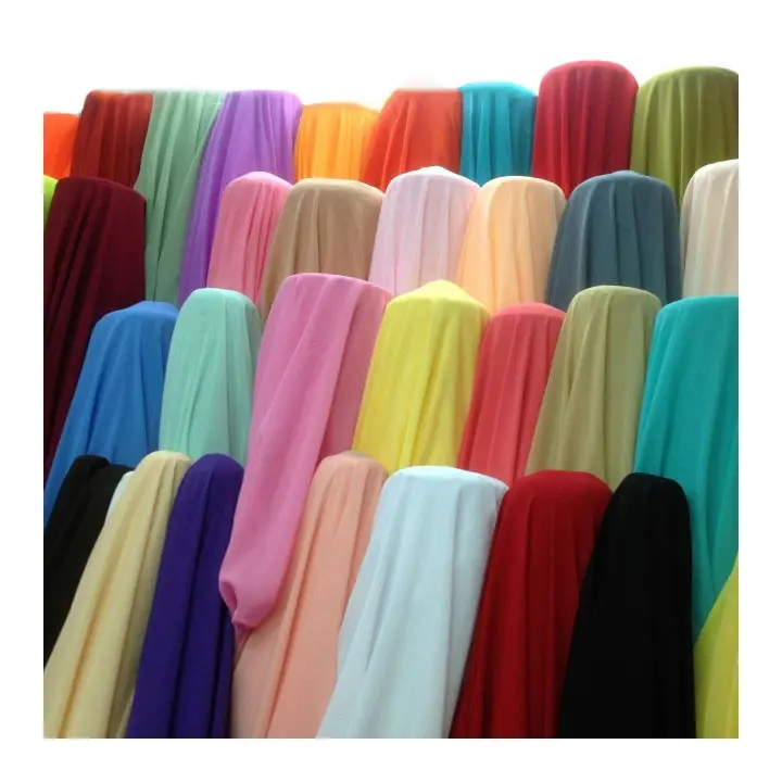 8002 wholesale white pure plain silk chiffon polyester textiles chiffon curtain fabrics for clothing garments fabric chiffon