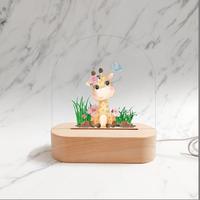 Lampe de nuit LED USB en bois, design minimaliste créatif, intensité réglable, pour chambre d'enfant, décoration de chambre, cadeau