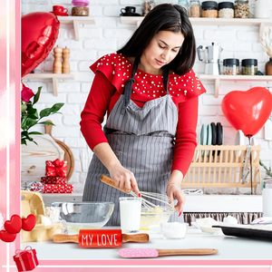 Juego <span class=keywords><strong>de</strong></span> Repostería Mini para San Valentín Fuutreo, Espátula, Batidor, Rodillo, Resistente al Calor, Diseño <span class=keywords><strong>de</strong></span> Corazones, para Hornear, Cocinar, Servir y Mezclar - Product Image 6