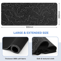 Grand tapis de souris de jeu noir imperméable personnalisé antidérapant en caoutchouc cadeau de bureau tissu en fibres durables tapis de souris à surface inférieure en caoutchouc