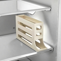 Distributeur d'œufs en plastique à 4 niveaux, organisateur de réfrigérateur, support à œufs roulant pour cuisine, boîte de rangement pour aliments