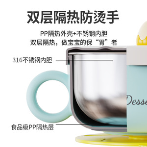 Tazón para Bebé Jiayi de Acero Inoxidable 316 con Asa, Libre de BPA, para Alimentación de 0 a 12 Meses - Product Image 4