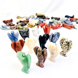 Decoraciones de Cristal al por Mayor, Tallados Artesanales, Cuarzo Rosa, Piedra de Sangre de Dragón, Jaspe Rojo, Ángel Multimaterial para Colección - Product Image 4