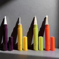 Stylos vides pour huile à cuticules de 1,5 g en gros, transparents, 1,5 ml, avec poussoir et brosse