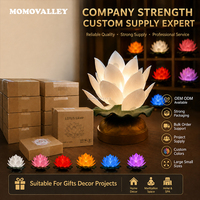 Lampe musicale dynamique personnalisée Momovalley en forme de fleur de lotus avec télécommande et lecture sur carte SD pour la décoration de chambre et d'autel – Fourniture au détail