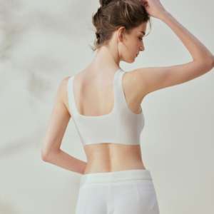 Sujetador estilo chaleco de seda modal sin aros, sin costuras, para uso diario, con tirantes anchos de punto, encaje suave, copa completa, agradable al tacto. - Product Image 2