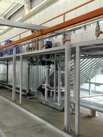 Lini Produksi Powder Coating Otomatis Besar dengan Booth Semprot Cyclone Besar untuk Kabinet dan Peralatan Pemadam Kebakaran