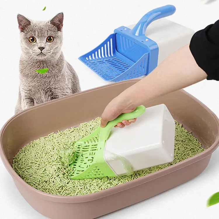Factory Price New Pet Cleaning Tool Convenient Cat Litter Shovel With Garbage Box Puppy Kitten Poop Shovel