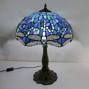 LongHuiJing Tiffany stile lampada da tavolo blu libellula design antico fatto a mano da 16 pollici paralume adatto <span class=keywords><strong>per</strong></span> soggiorno camera da letto - Product Image 3