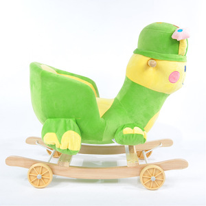 Chaise <span class=keywords><strong>à</strong></span> <span class=keywords><strong>bascule</strong></span> DR Baby en peluche pour enfants Dinosaure/Hibou/Ane/Abeille Rider Siège d'enfant Jouet de marche en bois Chevaux Rocker - Product Image 3