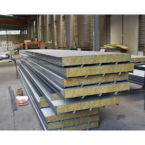 Panneau de toit de mur extérieur de couleur 30mm-150mm panneaux <span class=keywords><strong>isolation</strong></span> ignifuge panneaux sandwich en laine de roche pour mur et toit prix - Product Image 3