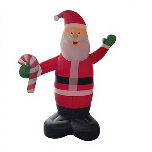 Publicidad hinchable large inflatable santa claus with candy cane decoration for outdoor holiday displays - Product Image 1