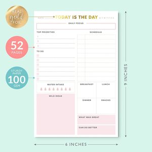 Custom odierno per fare elenco Memo Pad senza data di 52 fogli Organizer pianificazione calendario simpatico foglio rosa Digital Daily Planner blocco note - Product Image 3