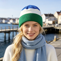 Casquette unisexe tricotée à rayures multicolores, style dessin animé américain, chaude et décontractée, idéale pour le sport et les activités de plein air, faible MOQ