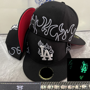 Gorra de Béisbol al por Mayor para Bordado 3D con Patrón de Béisbol Fluorescente, Gorra de Visera Plana, Marca PouChang AnFo - Product Image 2