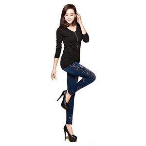 1.59 Dollar PXK001 Vente en gros de nouvelles couleurs de jean frais collants maigres Leggings en <span class=keywords><strong>latex</strong></span> pour femmes avec des couleurs - Product Image 4