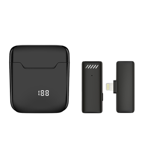Aomago WM120 1Drag 1ไมโครโฟนไร้สายสำหรับบันทึกวิดีโอพร้อมรองรับการชาร์จแบบ Lightning Type C