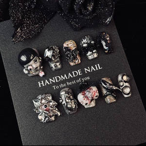 Logo personnalisé gratuit sculpté à la main amande faux ongles haute qualité presse modèle français salon ongles accessoire de beauté à la mode - Product Image 6