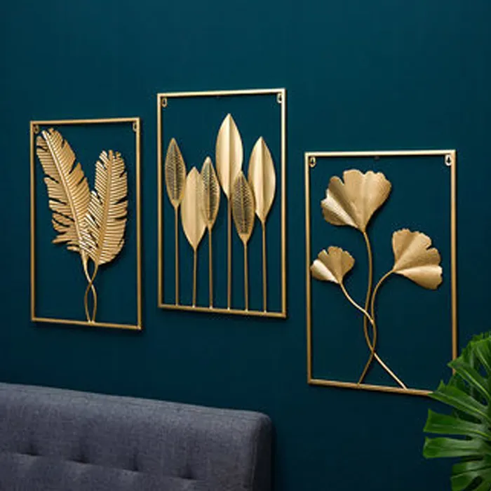 Interior Lobby Display Iron Frame Flower Bedroom Wall Decoration Hanging Metal Leaves Wall Art Decor