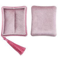 Boîte à bijoux en velours à 3 compartiments pour bagues de fiançailles et de mariage, boîte à souvenirs, boîte à bagues de mariée à trois compartiments octogonale