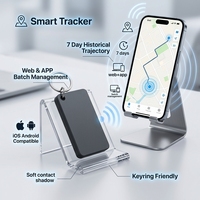 Rastreador GPS Portátil Delgado y Personalizable, Historial de Trayectoria de 7 Días, Compatible con iOS y Android, Material Resistente IP65, Color Negro, Geotag Oculto